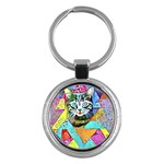 Kitten Cat Pet Animal Adorable Fluffy Cute Kitty Key Chain (Round)