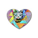 Kitten Cat Pet Animal Adorable Fluffy Cute Kitty Rubber Heart Coaster (4 pack)
