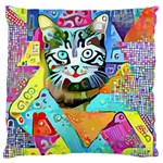 Kitten Cat Pet Animal Adorable Fluffy Cute Kitty Large Premium Plush Fleece Cushion Case (One Side)