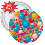 Circles Art Seamless Repeat Bright Colors Colorful 3  Buttons (100 pack) 