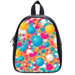 Circles Art Seamless Repeat Bright Colors Colorful School Bag (Small)