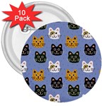 Cat Cat Background Animals Little Cat Pets Kittens 3  Buttons (10 pack) 