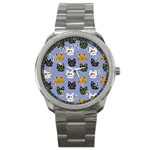 Cat Cat Background Animals Little Cat Pets Kittens Sport Metal Watch