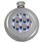 Cat Cat Background Animals Little Cat Pets Kittens Round Hip Flask (5 oz)