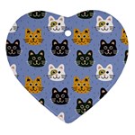 Cat Cat Background Animals Little Cat Pets Kittens Heart Ornament (Two Sides)