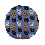 Cat Cat Background Animals Little Cat Pets Kittens Standard 15  Premium Flano Round Cushions