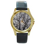 Landscape forest ceiba tree, guayaquil, ecuador Round Gold Metal Watch