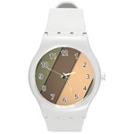 Abstract Texture, Retro Backgrounds Round Plastic Sport Watch (M)