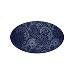 Blue Paisley Texture, Blue Paisley Ornament Sticker (Oval)
