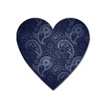 Blue Paisley Texture, Blue Paisley Ornament Heart Magnet
