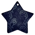 Blue Paisley Texture, Blue Paisley Ornament Star Ornament (Two Sides)