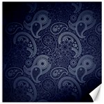 Blue Paisley Texture, Blue Paisley Ornament Canvas 12  x 12 