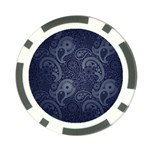 Blue Paisley Texture, Blue Paisley Ornament Poker Chip Card Guard