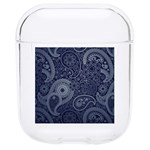 Blue Paisley Texture, Blue Paisley Ornament Hard PC AirPods 1/2 Case