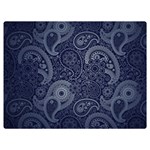 Blue Paisley Texture, Blue Paisley Ornament Two Sides Premium Plush Fleece Blanket (Baby Size)