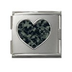 Camouflage, Pattern, Abstract, Background, Texture, Army Mega Link Heart Italian Charm (18mm)