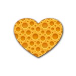 Cheese Texture Food Textures Rubber Coaster (Heart)