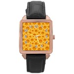 Cheese Texture Food Textures Rose Gold Leather Watch 