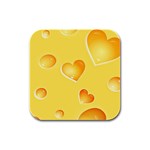 Cheese Texture, Macro, Food Textures, Slices Of Cheese Rubber Square Coaster (4 pack)