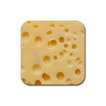 Cheese Texture, Yellow Cheese Background Rubber Coaster (Square)