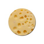 Cheese Texture, Yellow Cheese Background Rubber Round Coaster (4 pack)