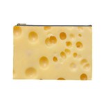 Cheese Texture, Yellow Cheese Background Cosmetic Bag (Large)