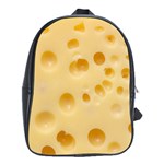 Cheese Texture, Yellow Cheese Background School Bag (Large)