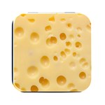 Cheese Texture, Yellow Cheese Background Square Metal Box (Black)