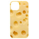 Cheese Texture, Yellow Cheese Background iPhone 14 Black UV Print Case