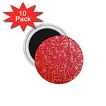 Chinese Hieroglyphs Patterns, Chinese Ornaments, Red Chinese 1.75  Magnets (10 pack) 
