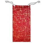 Chinese Hieroglyphs Patterns, Chinese Ornaments, Red Chinese Jewelry Bag