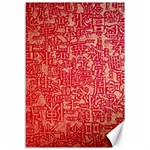 Chinese Hieroglyphs Patterns, Chinese Ornaments, Red Chinese Canvas 12  x 18 