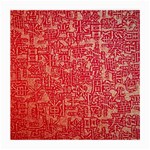 Chinese Hieroglyphs Patterns, Chinese Ornaments, Red Chinese Medium Glasses Cloth (2 Sides)