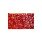 Chinese Hieroglyphs Patterns, Chinese Ornaments, Red Chinese Cosmetic Bag (XS)