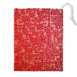 Chinese Hieroglyphs Patterns, Chinese Ornaments, Red Chinese Drawstring Pouch (4XL)