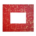Chinese Hieroglyphs Patterns, Chinese Ornaments, Red Chinese White Wall Photo Frame 5  x 7 
