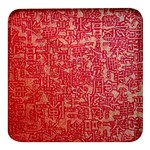 Chinese Hieroglyphs Patterns, Chinese Ornaments, Red Chinese Square Glass Fridge Magnet (4 pack)