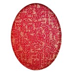 Chinese Hieroglyphs Patterns, Chinese Ornaments, Red Chinese Oval Glass Fridge Magnet (4 pack)