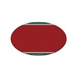 Christmas Pattern, Fabric Texture, Knitted Red Background Sticker (Oval)