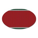 Christmas Pattern, Fabric Texture, Knitted Red Background Oval Magnet