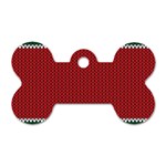 Christmas Pattern, Fabric Texture, Knitted Red Background Dog Tag Bone (One Side)