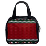 Christmas Pattern, Fabric Texture, Knitted Red Background Classic Handbag (Two Sides)