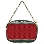 Christmas Pattern, Fabric Texture, Knitted Red Background Chain Purse (One Side)