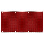 Christmas Pattern, Fabric Texture, Knitted Red Background Banner and Sign 8  x 4 