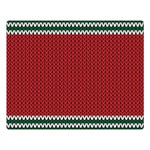 Christmas Pattern, Fabric Texture, Knitted Red Background Premium Plush Fleece Blanket (Large)