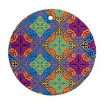 Colorful Floral Ornament, Floral Patterns Round Ornament (Two Sides)