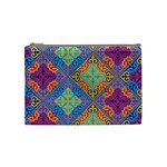 Colorful Floral Ornament, Floral Patterns Cosmetic Bag (Medium)