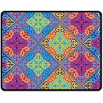 Colorful Floral Ornament, Floral Patterns Two Sides Fleece Blanket (Medium)