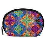 Colorful Floral Ornament, Floral Patterns Accessory Pouch (Large)