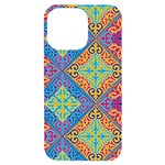 Colorful Floral Ornament, Floral Patterns iPhone 14 Pro Max Black UV Print Case